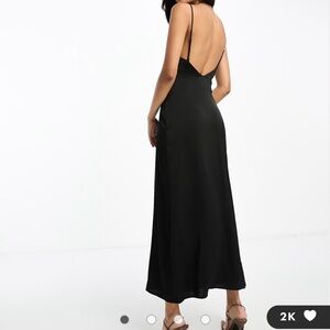 ASOS Vila satin cowl neck maxi dress in black